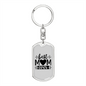 Best Mom Ever Black Heart Keychain Stainless Steel or 18k Gold Dog Tag Keyring-Express Your Love Gifts