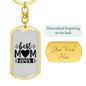 Best Mom Ever Black Heart Keychain Stainless Steel or 18k Gold Dog Tag Keyring-Express Your Love Gifts