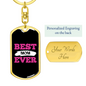 Best Mom Ever Black Pink White Keychain Stainless Steel or 18k Gold Dog Tag Keyring-Express Your Love Gifts