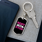 Best Mom Ever Black Pink White Keychain Stainless Steel or 18k Gold Dog Tag Keyring-Express Your Love Gifts