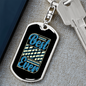 Best Mom Ever Blue Keychain Stainless Steel or 18k Gold Dog Tag Keyring-Express Your Love Gifts