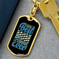 Best Mom Ever Blue Keychain Stainless Steel or 18k Gold Dog Tag Keyring-Express Your Love Gifts