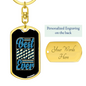 Best Mom Ever Blue Keychain Stainless Steel or 18k Gold Dog Tag Keyring-Express Your Love Gifts