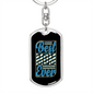 Best Mom Ever Blue Keychain Stainless Steel or 18k Gold Dog Tag Keyring-Express Your Love Gifts
