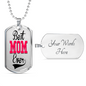 Best Mom Ever Dog Tag Stainless Steel or 18k Gold 24" Chain-Express Your Love Gifts
