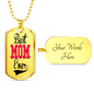 Best Mom Ever Dog Tag Stainless Steel or 18k Gold 24" Chain-Express Your Love Gifts