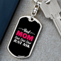 Best Mom Ever Ever Pink Keychain Stainless Steel or 18k Gold Dog Tag Keyring-Express Your Love Gifts