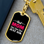 Best Mom Ever Ever Pink Keychain Stainless Steel or 18k Gold Dog Tag Keyring-Express Your Love Gifts