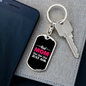 Best Mom Ever Ever Pink Keychain Stainless Steel or 18k Gold Dog Tag Keyring-Express Your Love Gifts