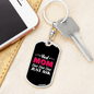 Best Mom Ever Ever Pink Keychain Stainless Steel or 18k Gold Dog Tag Keyring-Express Your Love Gifts