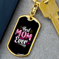 Best Mom Ever Glitters Keychain Stainless Steel or 18k Gold Dog Tag Keyring-Express Your Love Gifts