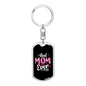 Best Mom Ever Glitters Keychain Stainless Steel or 18k Gold Dog Tag Keyring-Express Your Love Gifts