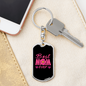 Best Mom Ever Pink Flower Keychain Stainless Steel or 18k Gold Dog Tag Keyring-Express Your Love Gifts