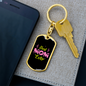 Best Mom Ever Pink Green Keychain Stainless Steel or 18k Gold Dog Tag Keyring-Express Your Love Gifts