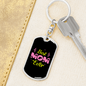 Best Mom Ever Pink Green Keychain Stainless Steel or 18k Gold Dog Tag Keyring-Express Your Love Gifts