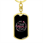 Best Mom Ever Pink Hearts Keychain Stainless Steel or 18k Gold Dog Tag Keyring-Express Your Love Gifts