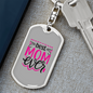 Best Mom Ever Pink Keychain Stainless Steel or 18k Gold Dog Tag Keyring-Express Your Love Gifts