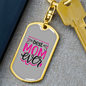 Best Mom Ever Pink Keychain Stainless Steel or 18k Gold Dog Tag Keyring-Express Your Love Gifts