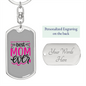 Best Mom Ever Pink Keychain Stainless Steel or 18k Gold Dog Tag Keyring-Express Your Love Gifts