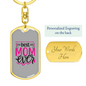 Best Mom Ever Pink Keychain Stainless Steel or 18k Gold Dog Tag Keyring-Express Your Love Gifts