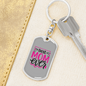 Best Mom Ever Pink Keychain Stainless Steel or 18k Gold Dog Tag Keyring-Express Your Love Gifts