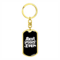 Best Mom Ever Plain White Keychain Stainless Steel or 18k Gold Dog Tag Keyring-Express Your Love Gifts