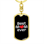 Best Mom Ever Red Heart Keychain Stainless Steel or 18k Gold Dog Tag Keyring-Express Your Love Gifts