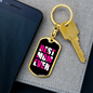 Best Mom Ever White & Pink Keychain Stainless Steel or 18k Gold Dog Tag Keyring-Express Your Love Gifts