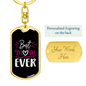Best Mom Ever White Heart Keychain Stainless Steel or 18k Gold Dog Tag Keyring-Express Your Love Gifts