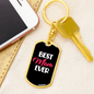 Best Mom Ever White Red Keychain Stainless Steel or 18k Gold Dog Tag Keyring-Express Your Love Gifts
