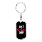 Best Mom Ever White Red Keychain Stainless Steel or 18k Gold Dog Tag Keyring-Express Your Love Gifts