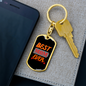 Best Mom Ever Yellow Orange Keychain Stainless Steel or 18k Gold Dog Tag Keyring-Express Your Love Gifts
