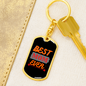 Best Mom Ever Yellow Orange Keychain Stainless Steel or 18k Gold Dog Tag Keyring-Express Your Love Gifts