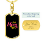 Best Mom Ever Yellow Pink Keychain Stainless Steel or 18k Gold Dog Tag Keyring-Express Your Love Gifts