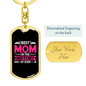 Best Mom in History Pink Keychain Stainless Steel or 18k Gold Dog Tag Keyring-Express Your Love Gifts