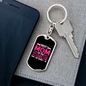 Best Mom in History Pink Keychain Stainless Steel or 18k Gold Dog Tag Keyring-Express Your Love Gifts