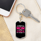Best Mom in History Pink Keychain Stainless Steel or 18k Gold Dog Tag Keyring-Express Your Love Gifts