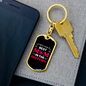 Best Mom in the Galaxy Pink Keychain Stainless Steel or 18k Gold Dog Tag Keyring-Express Your Love Gifts