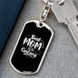 Best Mom in The Galaxy White Keychain Stainless Steel or 18k Gold Dog Tag Keyring-Express Your Love Gifts
