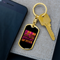 Best Mom in The History Purple Keychain Stainless Steel or 18k Gold Dog Tag Keyring-Express Your Love Gifts