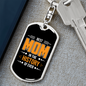 Best Mom in the History Yellow Keychain Stainless Steel or 18k Gold Dog Tag Keyring-Express Your Love Gifts