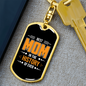 Best Mom in the History Yellow Keychain Stainless Steel or 18k Gold Dog Tag Keyring-Express Your Love Gifts