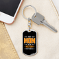 Best Mom in the History Yellow Keychain Stainless Steel or 18k Gold Dog Tag Keyring-Express Your Love Gifts