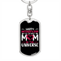 Best Mom in The Universe Keychain Stainless Steel or 18k Gold Dog Tag Keyring-Express Your Love Gifts