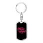 Best Mom in The World Black Pink Keychain Stainless Steel or 18k Gold Dog Tag Keyring-Express Your Love Gifts