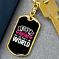 Best Mom in the World Keychain Stainless Steel or 18k Gold Dog Tag Keyring-Express Your Love Gifts
