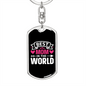 Best Mom in the World Keychain Stainless Steel or 18k Gold Dog Tag Keyring-Express Your Love Gifts