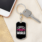 Best Mom in the World Keychain Stainless Steel or 18k Gold Dog Tag Keyring-Express Your Love Gifts