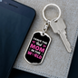 Best Mom in The World Pink White Keychain Stainless Steel or 18k Gold Dog Tag Keyring-Express Your Love Gifts