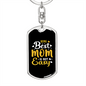 Best Mom Not Easy Keychain Stainless Steel or 18k Gold Dog Tag Keyring-Express Your Love Gifts
